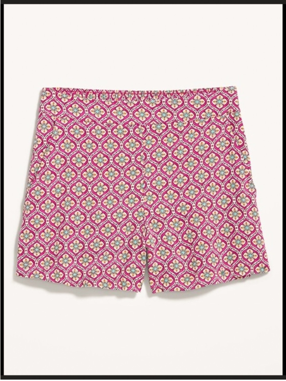 NWOT - Old Navy High-Waist Shorts - Pink Geometric Floral